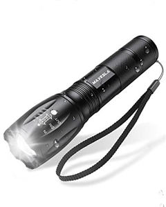 Maxesla LED Torch 2000 Lumens, IP65 Waterproof Torch, 5 Modes, Zoomable Torch Super Bright Flashlight Pocket, Powerful Torch Battery Powered Mini Tactical Torch for Camping, Outdoor, Emergency, Gift