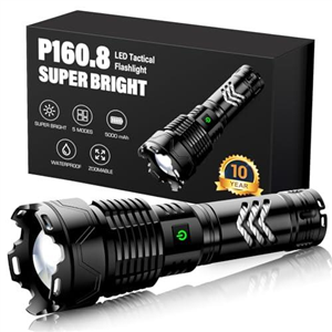 Glarylight Torches 250000 High Lumens Rechargeable Flashlight, Led Torch 6 Modes Super Bright IPX7 Waterproof USB-C Charging Tactical Flashlights, Powerful Flashlight for Emergencies Camping