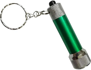 King of Flash Portable 5 LED Torch Keyring - Aluminium Mini Flashlight Keychain with Batteries Included for Hiking, Camping Outdoor Emergency - Assortment of Colour Choices - 68 mm x 13 mm (Green)