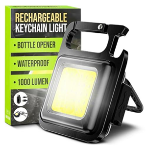 Spanner In The Works® | Cob Keychain Work Light | 1000 Lumen Pocket Torch Led Super Bright Rechargeable | LED Small Torch Rechargeable Keyring Torch | Ideal Small Gifts EDC, Festival Essentials