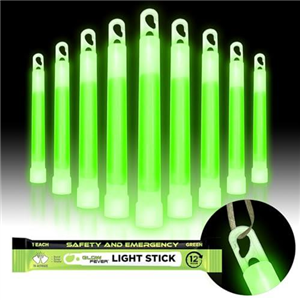 Glow Fever Glow Sticks Bulk, Emergency Safety Military 6'' Lightsticks, Light Up Ultra Bright With 12 Hours Duration For Hiking Party Camping Blackouts Hurricane Shelter Survival Kit (Green, 10PCS)