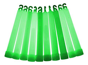 6 inch Premium (15mm) Glow Sticks (10 Pack, Green)