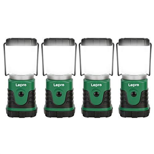 Lepro Camping Lantern, Portable Mini Camping Light, 4 Lighting Modes, Water Resistance IPX4, Suit for Camping, Hiking, Fishing, Emergency, Power Cuts and More, 3 AA Battery Powered, Pack of 4