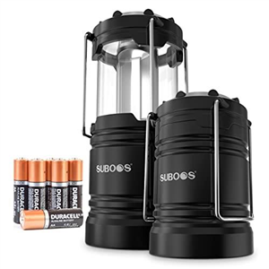 SUBOOS Camping Lanterns Battery Operated [2 Pack] - 2X Brighter LED Camping Lights with Magnetic Base and Foldable Hook, Portable Camping Lamp for Hurricane, Emergency, Home, Shed and More