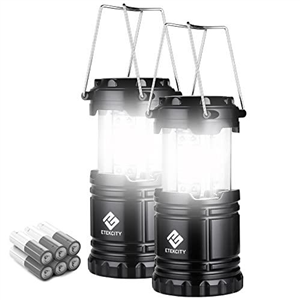 Etekcity Camping Lantern Battery Powered LED for Power Outages, Emergency Light for Hurricane Supplies Survival Kits, Operated Lamp, Camping Gear Accessories Essentials, 2 Pack