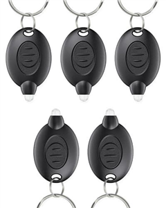 Uniclife 5 Pack LED Keychain Flashlight Mini LED Keychain Light 12 Lumen Portable Ultra Bright Battery Powered Key Ring Torch for Outdoor Camping Hiking and Emergency Lighting, Black Shell