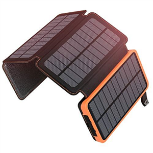 A ADDTOP Solar Charger Power Bank - 25000mAh Fast Charging Portable Charger with 4 Solar Panels Solar Cell Phone Charger External Battery Pack for Phone Tablet Orange