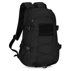 HUNTVP Tactical Backpack 25L, Military Rucksack Mens Back Pack Molle Bag Balck Rucksacks for Men Women Hiking Camping Climbing Trekking Motorcycle Traveling School Outdoor Bags