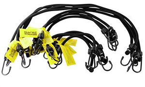 Savage Island Elasticated Bungees Cords Bungee Military Army Basha Straps Variety Pack - 4 x 12, 4 x 18 + 4 x 30 (Black)