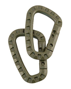 2 x Olive Green Tactical Carabiner Kombat Carabina Pair Military