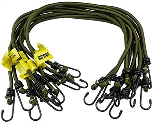 Savage Island Heavy Duty Bungee Cords with Hooks - 10 Pack - Choice of Sizes - Multi-Purpose Elastic Bungee Straps for Luggage, Roof Racks, Camping - Weatherproof & UV Resistant