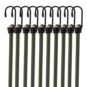 Long Set of 10 Heavy-Duty Weatherproof & UV-Resistant Bungee Cords with Hooks for Camping, RVs, and Luggage Racks, 100 cm - approx 40 inch