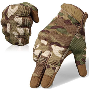 WTACTFUL Airsoft Gloves for Men Women Flexible Breathable Touch Screen Full Finger Gloves for Painball Motorcycle Cycling Motorbike Large CP Camo