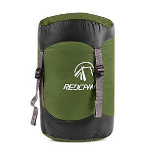 REDCAMP 27L Nylon Compression Stuff Sack for Sleeping Bag, Lightweight Compact Compression Bag for Camping Outdoor Hiking Backpacking Travelling, Army Green…