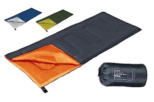 CROSS COUNTRY Envelope Sleeping Bag for Adults & Kids, Warm & Lightweight, for Camping, Hiking, Festivals, 180x75cm (71x29.5 in) 200GSM, Full Length Zipper, Charcoal Grey & Orange