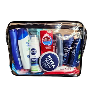 Travel Toiletries Set for Men | Travel Kit Toiletries with Hubsidia Clear Travel Bag Airport Approved | Mini Travel Toiletries