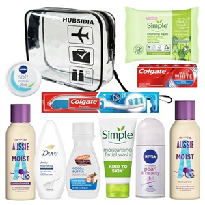 Travel Toiletries Set for Women | Mini Toiletries | Travel Size Toiletries Women Kit For Holidays, Vacation, Hospital, Maternity with Hubsidia Airport Security Approved Liquids Bag