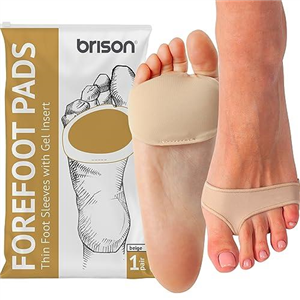 Brison Metatarsal Pads for Women Men Ball of Foot Cushion Sleeves Burning Sensations Forefoot Blisters Metatarsalgia Pain Relief Foot Health Care Tight Fitting Feet Medium