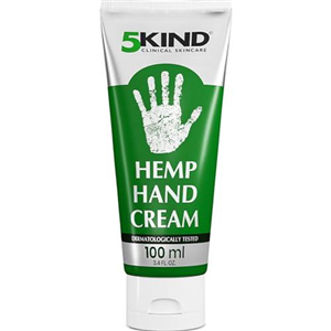 5kind Intensive Hemp Hand Cream 100ml - Hemp Cream for Hands - High Strength Working Hands Cream - Professional Women & Mens Hand Cream for Dry Hands - Natural Hand Cream