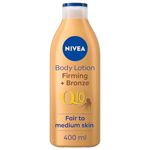 NIVEA Q10 Firming + Radiance Gradual Tan (400 ml), Tan Activating Firming Cream with Q10, Supports a Gradual Tan, Tanning Moisturiser for a Sun-Kissed Radiant Glow