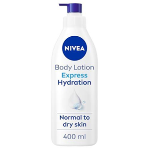 NIVEA Express Hydration Body Lotion (400ml), Fast Absorbing 72H Hydration NIVEA Moisturiser for Dry Skin Made with Deep Moisture Serum and Sea Minerals, Smooth Skin NIVEA Body Lotion