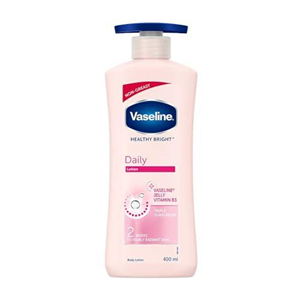 Vaseline Healthy Bright, Daily Brightening Daily Moisturizer, 400 ml, for Glowing Skin, with Vitamin B3, Visibly Radiant Skin in 2 Weeks, Lightweight, Non-sticky, Non-Oily Body Lotion, for Dry Skin