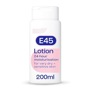 E45 Dermatological Moisturising Lotion 200 ml – Body Lotion – Daily Moisturiser for Long-Lasting Hydration for Dry Skin and Sensitive Skin – Protect from Dryness, Reduce Redness and Flaking