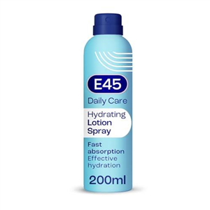 E45 Spray Moisturiser 200 ml - Daily Lotion Moisturiser Spray for Dry Sensitive Skin - Fast Absorbing Body Lotion Spray Moisturiser for Soft Skin and Lasting Hydration – Suitable for Eczema Prone Skin