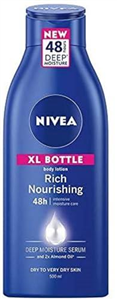 NIVEA Rich Nourishing Body Lotion (500ml), 48h Replenishing Body Lotion, Intensive Moisturising Cream with Almond Oil and Deep Moisture Serum, Creamy Hydrating Formula