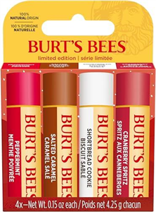 Burt’s Bees Lip Balm Gift Set, Shortbread Cookie, Cranberry Spritz, Salted Caramel, Peppermint, Lip Balm Multipack, 4x4.25g