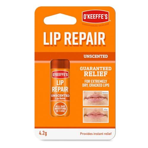 O'Keeffe's Lip Repair Unscented Lip Balm, 4.2g – For Extremely Dry, Cracked Lips | All-Day Moisture with 7 Moisturising Ingredients