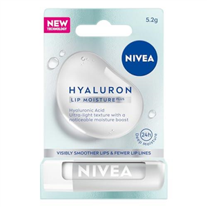 NIVEA Hyaluron Moisture Plus Lip Balm (5.2g), Ultra-Light Lip Balm Stick with Hyaluronic Acid, Provides 24H Moisture and Visibly Smoother Lips