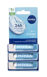 Pack of 3, Nivea Lip Care Balms Hydro Care