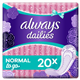 Always Dailies Singles To Go Panty Liners 20 Pack