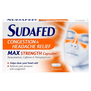 Sudafed Headache Max Strength Capsules 16'S