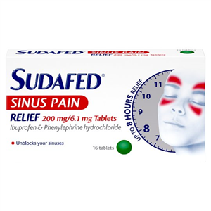 Sudafed Sinus Pain Relief 16 Capsules
