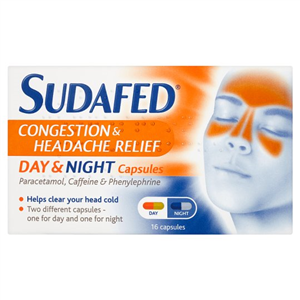 Sudafed Headache Day & Night Capsules 16'S