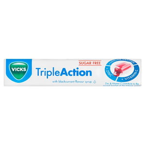 Vicks Triple Action Blackcurrant Throat Sweet 42G