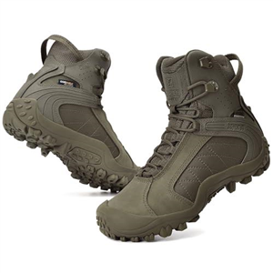 XPETI Mens Military and Tactical Boots 8" Waterproof Combat Leather Hiking Boot Men Olive Green Size 9 UK