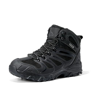 NORTIV 8 Men's Ankle High Waterproof Hiking Boots Backpacking Trekking Trails Shoes,Size 5.5,Army/Green/Black/Orange,160448_M,Size 9.5,All Black,160448_M