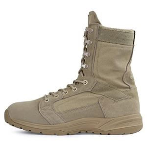 QUNLON Men's Combat Military Tactical Boots Durable Army Patrol Boots for Outdoor Work Motorcycle Beige-9UK