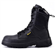 Safeyear S3 Military Mens Work Boots,Black Heavy Duty Combat Army Safety Boots, 4E Wide Fit Steel Toe Cap, Waterproof Genuine Leather, Lace Up Site Tactical Police Security, Ankle Zip Side Size UK 9