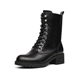 DREAM PAIRS Women's Stylish and Cool Combat Boots Lace-up Fashion Biker Boots Waterproof Mid Calf Military Boots Comfortable Winter Ankle Booties with Zipper,Size 7,Black Pu,DMB214