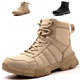 Nasogetch Safety Boots Lightweight Steel Toe Boots Men Women Comfortable Work Boots Shoes Khaki 7 UK 41 EU 255