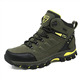 WOWEI Hiking Boots Mens Outdoor Non-Slip Lace-up Trekking Shoes,8019 Army Green,8.5 UK