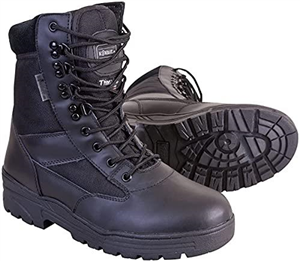 Mens Combat Military Black Army Patrol Hiking Cadet Work High Leather Boot (UK 6)