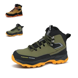 Steel Toe Work Boots for Men, Military Working Safety Shoes Comfortable Puncture Proof Waterproof Shoes (Blk/Army, Size 8)