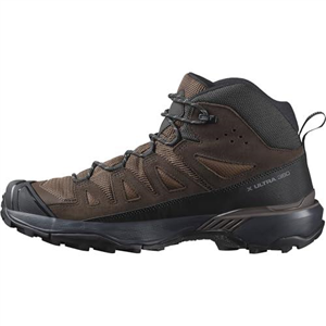 SALOMON X Ultra 360 Leather Mid Gore-Tex Waterproof Men's Hiking Shoes Boots, Stability, Grip, Waterproof and All-Weather Protection, Dark Earth, 11
