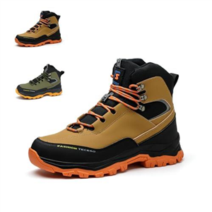 ZZBIQS Steel Toe Cap Work Boots for Men, Military Protective Safety Shoes,Comfy Work Industrial Work Boots Puncture Proof Construction Footwear (Blk/Khaki, UK11)