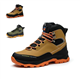 ZZBIQS Steel Toe Cap Work Boots for Men, Military Protective Safety Shoes,Comfy Work Industrial Work Boots Puncture Proof Construction Footwear (Blk/Khaki, UK11)